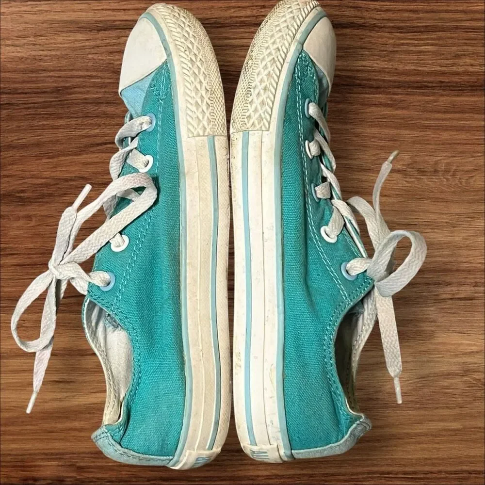 Converse Chuck Taylor All Star Aqua Double Tongue Low Top Kids Size 3